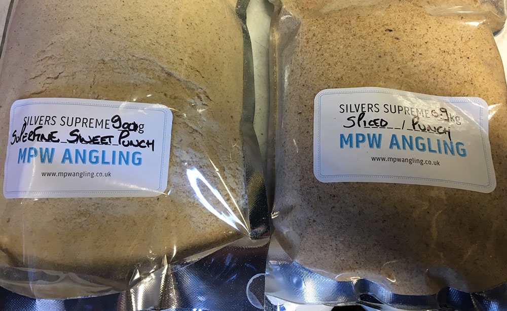 River Float Fishing with Punched Bread: To make an effective river bread ground bait for fishing with bread punch you need some binder – and this punch crumb, which comes in two flavours, spiced and superfine sweet, from MPW Angling Products, is really effective and adds attraction to the mix.