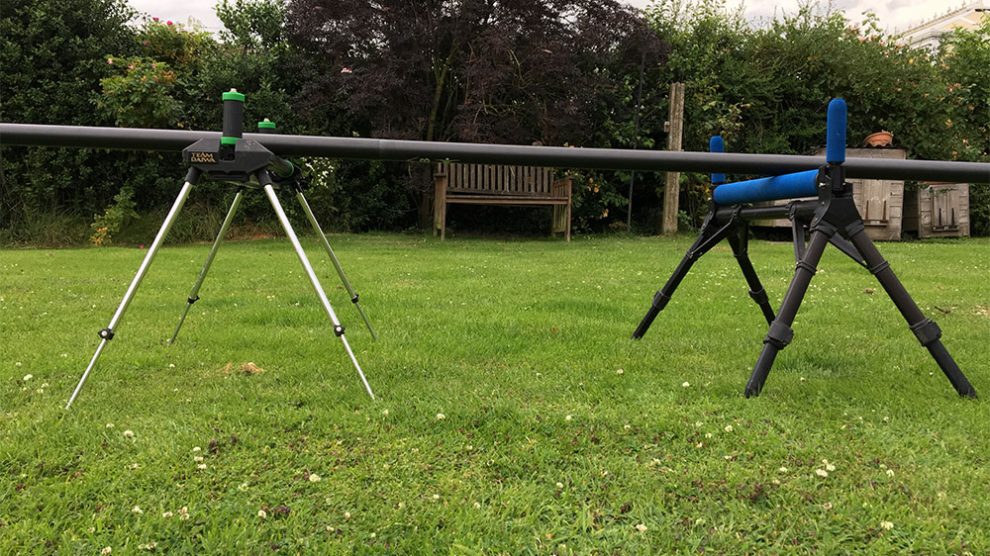 Let Me Roll It: When using two rollers the one nearest the angler - in this case the black and green one - is set up slightly taller than the rear (blue) roller, to prevent damage when shipping out.