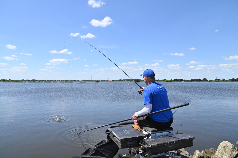 Plenty of action on the feeder rod