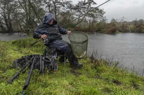 Getting wet but landing fish