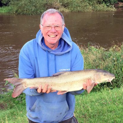A nice Barbel from the River Severn using roving tactics.