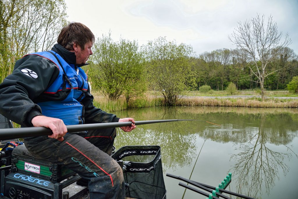 Playing a margin caught fish