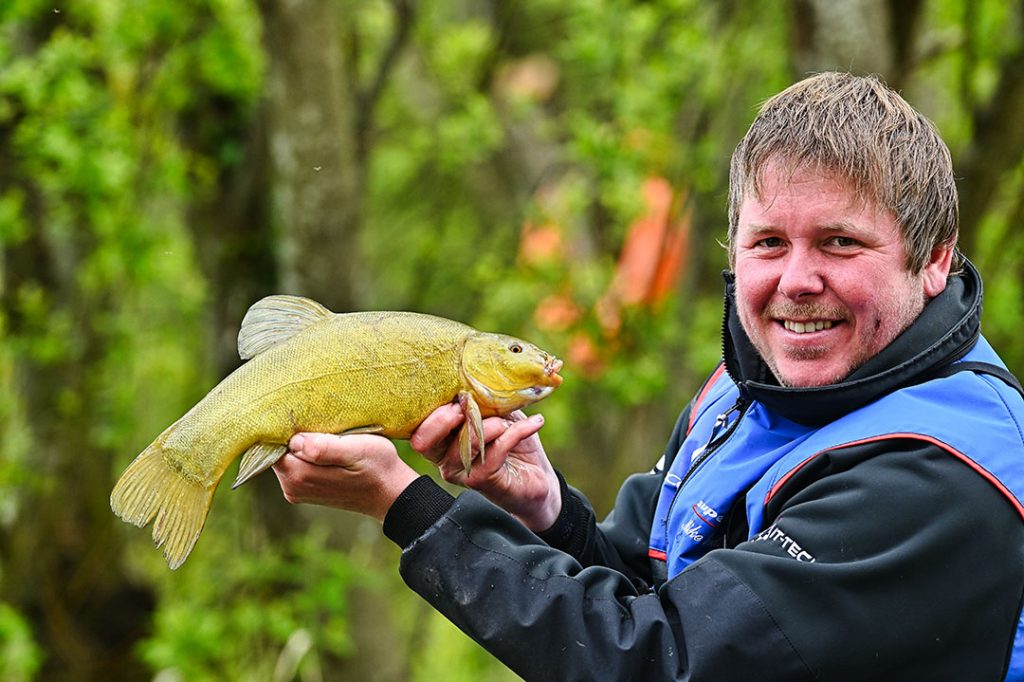 First tench of the session for Mike